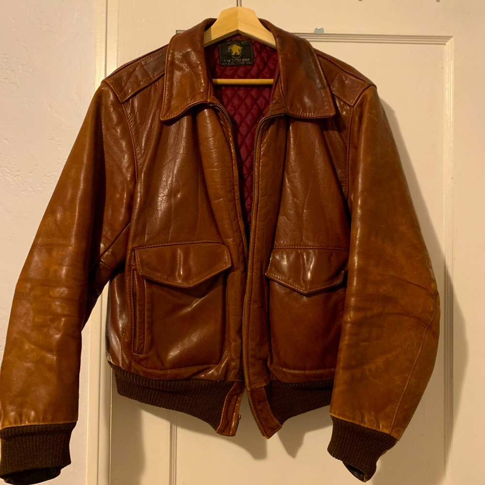 Vintage Golden Bear leather bomber Jacket